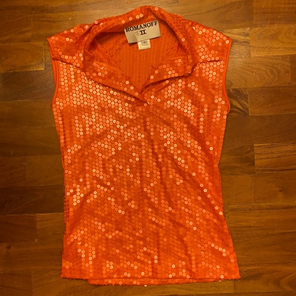 ORANGE SEQUIN TOP